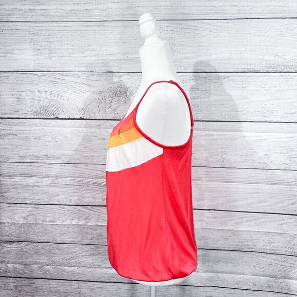 New York & Company Tank Top | Coral & Orange | Medium | Scoop Neck | Colorful - Picture 2 of 10